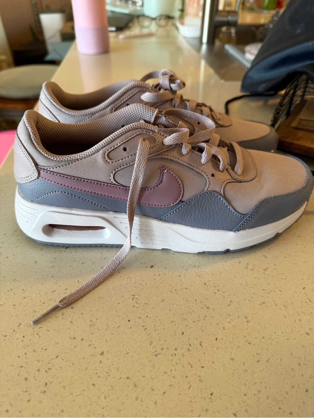 Nike Women’s Athletic Sneakers in Mauve, Gray, and White